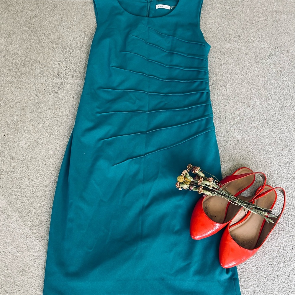 Calvin Klein Turquoise Midi Dress